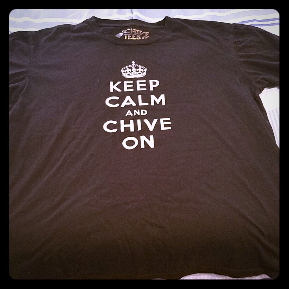 Black "keep calm and chive on"